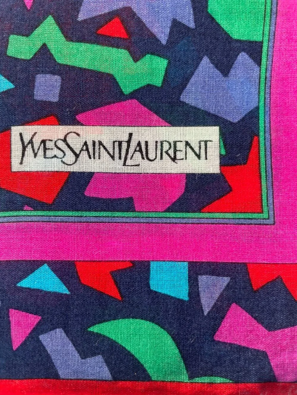 Vintage Yves Saint Laurent Lightweight Cotton Geometric Scarf